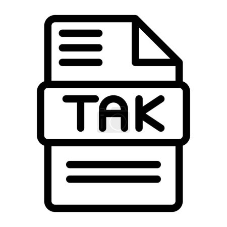 Illustration for Tak File type Icons. Audio Extension icon Outline Design. Vector Illustration. - Royalty Free Image
