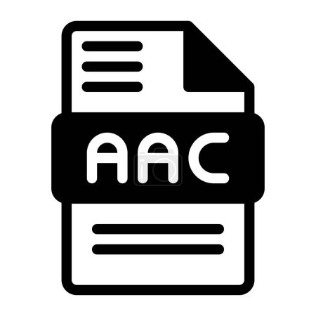 Icono de archivo Aac. Signatura de formato de audio Iconos sólidos, Ilustración vectorial. se puede utilizar para interfaces de sitios web, aplicaciones móviles y software