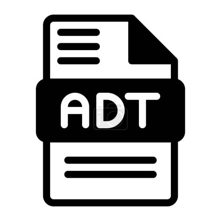 Adt file icon. Audio format symbol Solid icons, Vector illustration. can be used for website interfaces, mobile applications and software