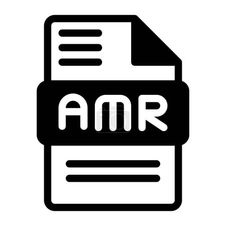 Icono del archivo Amr. Signatura de formato de audio Iconos sólidos, Ilustración vectorial. se puede utilizar para interfaces de sitios web, aplicaciones móviles y software