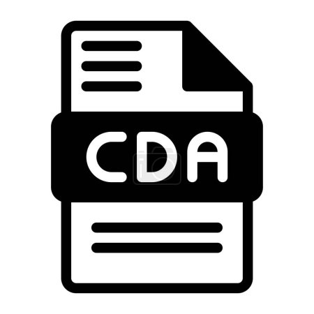 Icono del archivo Cda. Signatura de formato de audio Iconos sólidos, Ilustración vectorial. se puede utilizar para interfaces de sitios web, aplicaciones móviles y software