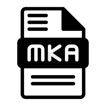 Icône de fichier Mka. Symbole de format audio Icônes solides, illustration vectorielle. peut être utilisé pour les interfaces de site Web, les applications mobiles et les logiciels