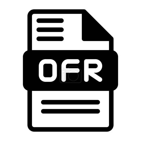 Ofr-Dateisymbol. Symbol für das Audioformat Solide Symbole, Vektorillustration. kann für Webseiten-Schnittstellen, mobile Anwendungen und Software verwendet werden