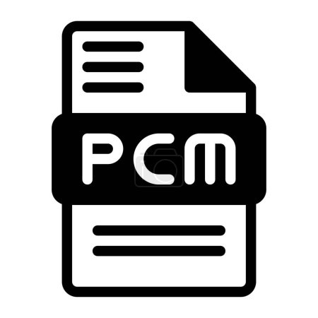 Pcm-Dateisymbol. Symbol für das Audioformat Solide Symbole, Vektorillustration. kann für Webseiten-Schnittstellen, mobile Anwendungen und Software verwendet werden