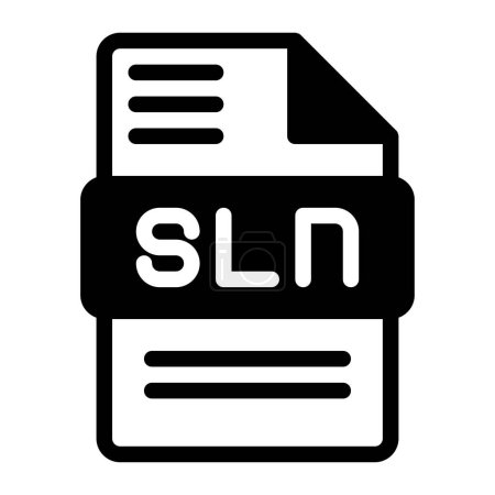 Sln-Dateisymbol. Symbol für das Audioformat Solide Symbole, Vektorillustration. kann für Webseiten-Schnittstellen, mobile Anwendungen und Software verwendet werden