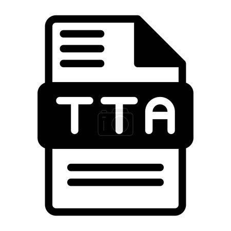 Icône du fichier Tta. Symbole de format audio Icônes solides, illustration vectorielle. peut être utilisé pour les interfaces de site Web, les applications mobiles et les logiciels