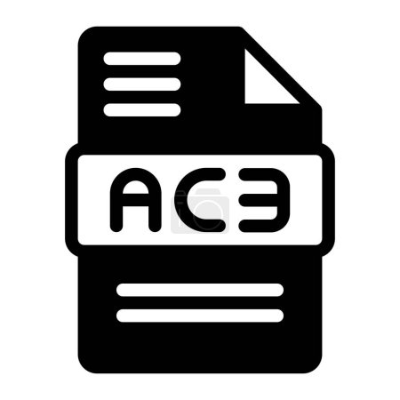Ilustración de Ac3 Audio File Format Icon. Diseño de estilo plano, símbolo de iconos de tipo de archivo. Ilustración vectorial. - Imagen libre de derechos