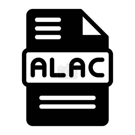 Alac Audio File Format Icon. Diseño de estilo plano, símbolo de iconos de tipo de archivo. Ilustración vectorial.