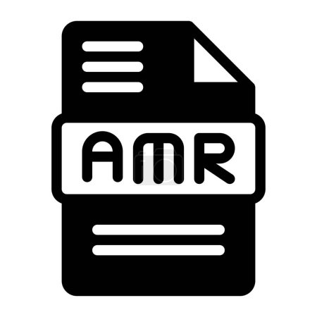 Icono de formato de archivo de audio Amr. Diseño de estilo plano, símbolo de iconos de tipo de archivo. Ilustración vectorial.