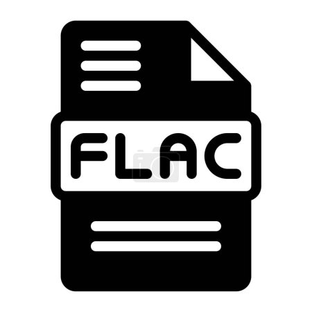 Flac Icono de formato de archivo de audio. Diseño de estilo plano, símbolo de iconos de tipo de archivo. Ilustración vectorial.