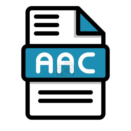 Icono de archivo Aac. archivo de audio plano, símbolos de formato de iconos. Ilustración vectorial. se puede utilizar para interfaces de sitios web, aplicaciones móviles y software