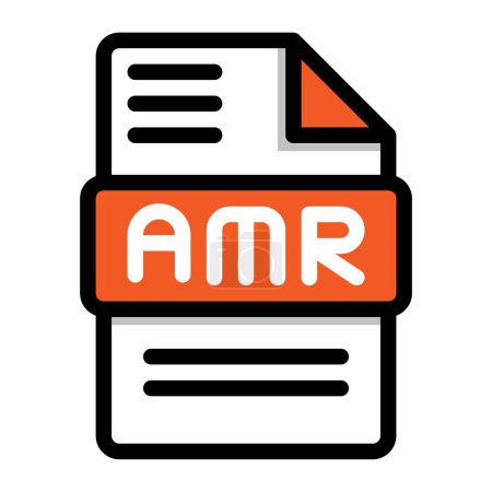Icône de fichier Amr. fichier audio plat, symboles de format icônes. Illustration vectorielle. peut être utilisé pour les interfaces de site Web, les applications mobiles et les logiciels
