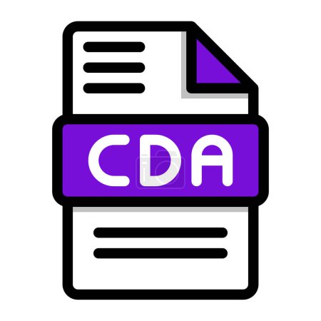 Cda-Dateisymbol. flache Audiodatei, Symbole Format Symbole. Vektorillustration. kann für Webseiten-Schnittstellen, mobile Anwendungen und Software verwendet werden