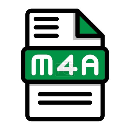 Téléchargez les illustrations : Icône de fichier M4a. fichier audio plat, symboles de format icônes. Illustration vectorielle. peut être utilisé pour les interfaces de site Web, les applications mobiles et les logiciels - en licence libre de droit