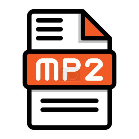 icône de fichier Mp2. fichier audio plat, symboles de format icônes. Illustration vectorielle. peut être utilisé pour les interfaces de site Web, les applications mobiles et les logiciels