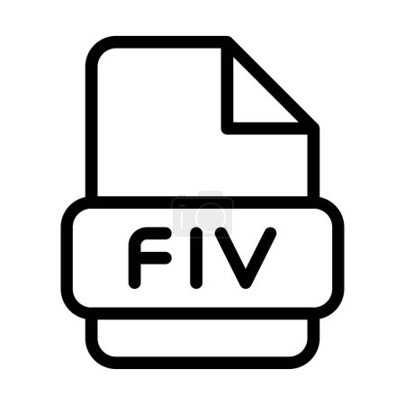 Flv File Icon. Type Files Sign outline symbol Design, Icons Format Type Data. Vector Illustration.