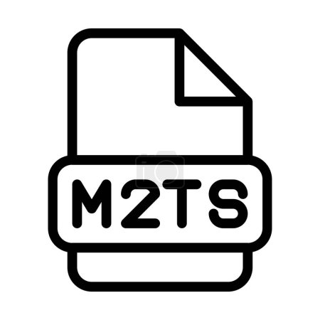 Icône de fichier M2ts. Type Fichiers Signez le symbole de contour Conception, icônes Format Type de données. Illustration vectorielle.