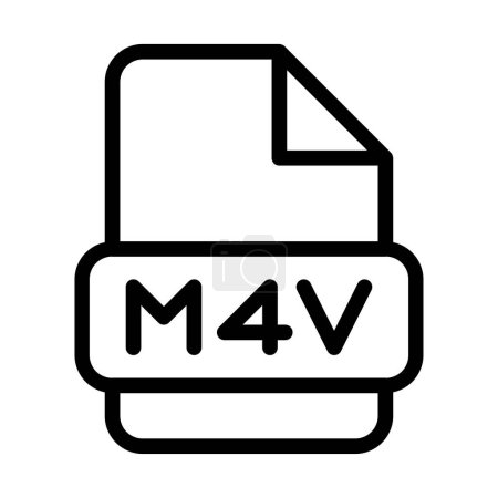 M4v File Icon. Type Files Sign outline symbol Design, Icons Format Type Data. Vector Illustration.