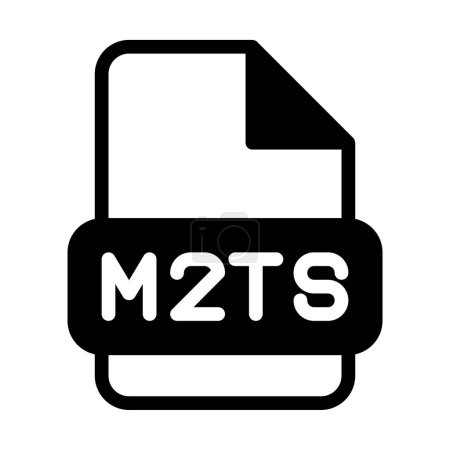 icônes vidéo au format de fichier M2ts. fichier web étiquette icône. Illustration vectorielle.