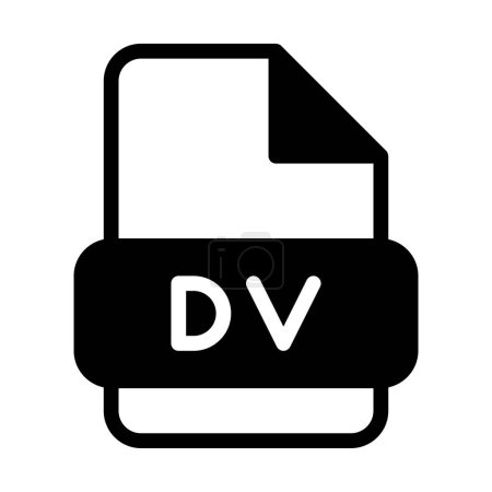 Dv formato de archivo iconos de vídeo. icono de etiqueta de archivos web. Ilustración vectorial.