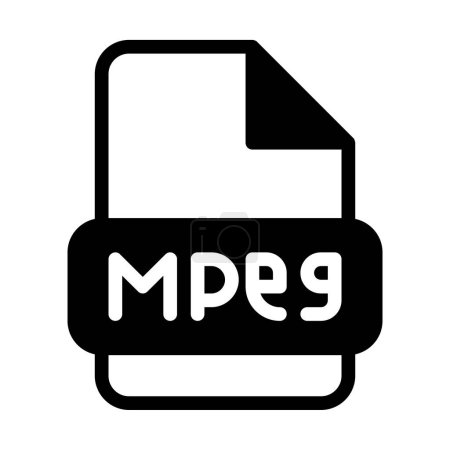 Video-Symbole im MPEG-Dateiformat. Web-Dateien Etikett-Symbol. Vektorillustration.