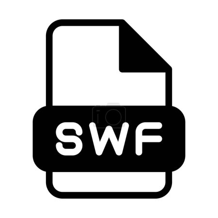 Videosymbole im Swf-Dateiformat. Web-Dateien Etikett-Symbol. Vektorillustration.