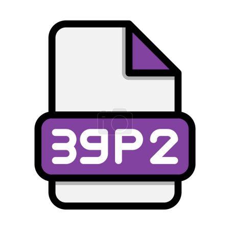 3gp2 Dateisymbole. Flat file extension. Symbole im Videoformat. Vektorillustration. kann für Webseiten-Schnittstellen, mobile Anwendungen und Software verwendet werden