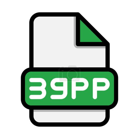 3gpp file icons. Flat file extension. icon video format symbols. Vector illustration. can be used for website interfaces, mobile applications and software