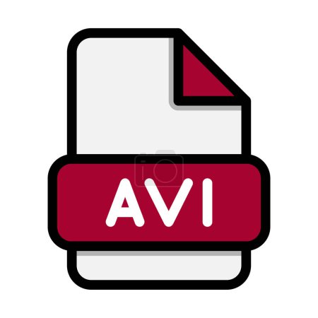 Avi file icons. Flat file extension. icon video format symbols. Vector illustration. can be used for website interfaces, mobile applications and software