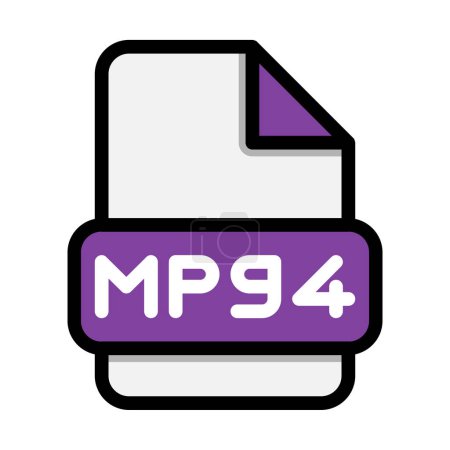 MPG4-Dateisymbole. Flat file extension. Symbole im Videoformat. Vektorillustration. kann für Webseiten-Schnittstellen, mobile Anwendungen und Software verwendet werden
