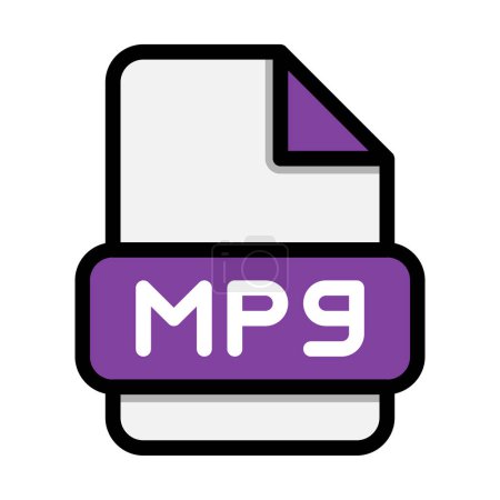 Mpg file icons. Flat file extension. icon video format symbols. Vector illustration. can be used for website interfaces, mobile applications and software