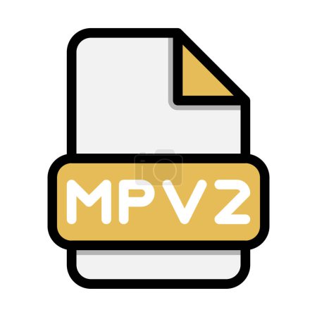 Mpv2 file icons. Flat file extension. icon video format symbols. Vector illustration. can be used for website interfaces, mobile applications and software