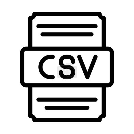Tipo de archivo de iconos Csv. hoja de cálculo archivos icono de documento con diseño de esquema. ilustración vectorial