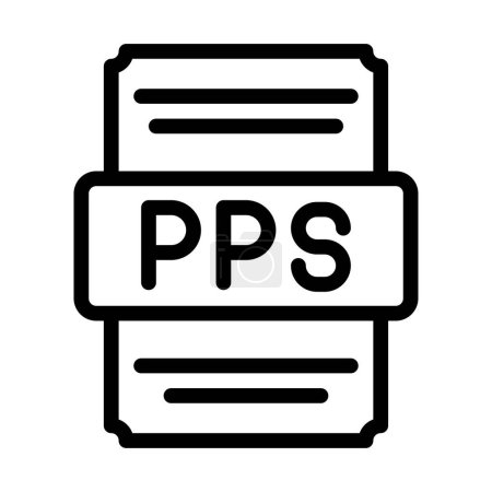 Pps icons file type. spreadsheet files document icon with outline design. vector illustration