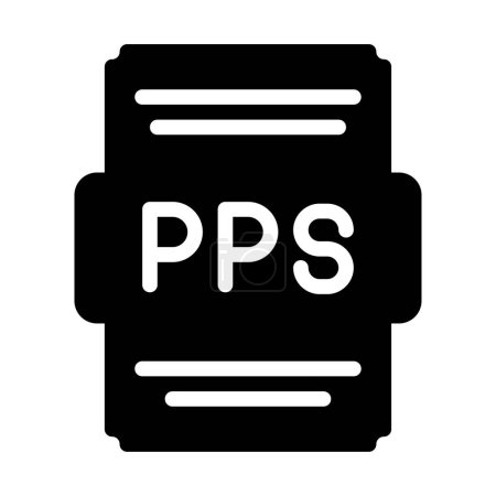 Pps file icon solid style. Spreadsheet file type, extension, format icons. Vector Illustration
