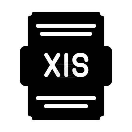 Xls file icon solid style. Spreadsheet file type, extension, format icons. Vector Illustration
