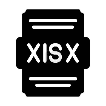 Xlsx file icon solid style. Spreadsheet file type, extension, format icons. Vector Illustration