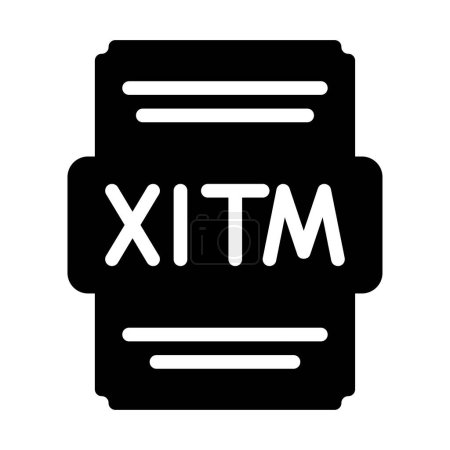 Xltm file icon solid style. Spreadsheet file type, extension, format icons. Vector Illustration
