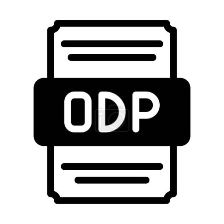 Odp spreadsheet file icon with black fill design. vector illustration.