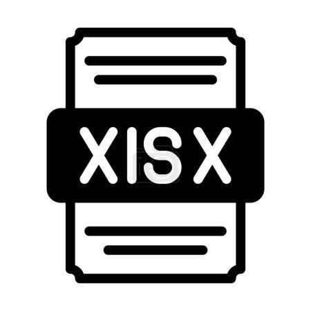 Xlsx spreadsheet file icon with black fill design. vector illustration.