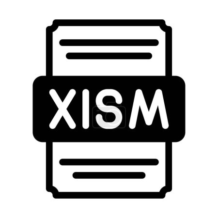 Xlsm spreadsheet file icon with black fill design. vector illustration.
