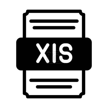 Xls Tabellenkalkulationssymbol mit schwarzem Fülldesign. Vektorillustration.