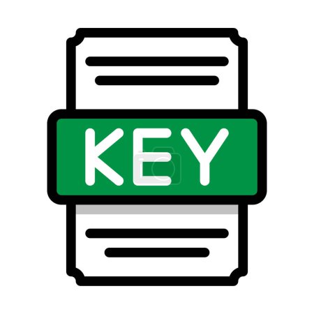 Document file format Keynote spreadsheet icon. with outline and color in the middle. Vector illustration