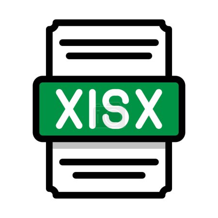 Document file format Xlsx spreadsheet icon. with outline and color in the middle. Vector illustration