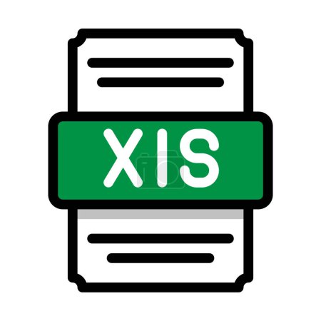 Dokument-Dateiformat Xls Tabellenkalkulation Symbol. mit Umriss und Farbe in der Mitte. Vektorillustration