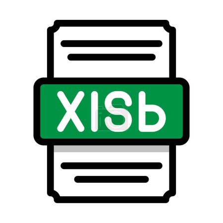 Document file format Xlsb spreadsheet icon. with outline and color in the middle. Vector illustration