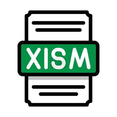 Document file format Xlsm spreadsheet icon. with outline and color in the middle. Vector illustration