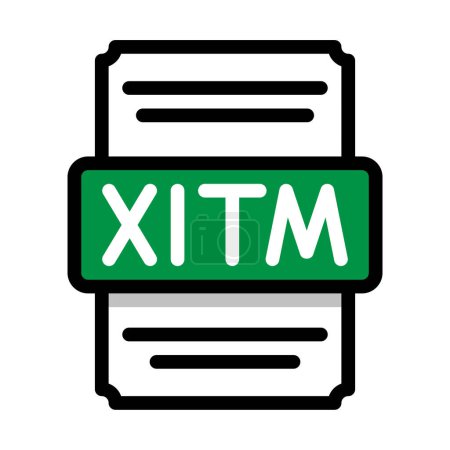 Document file format Xltm spreadsheet icon. with outline and color in the middle. Vector illustration