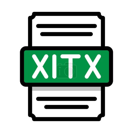 Document file format Xltx spreadsheet icon. with outline and color in the middle. Vector illustration
