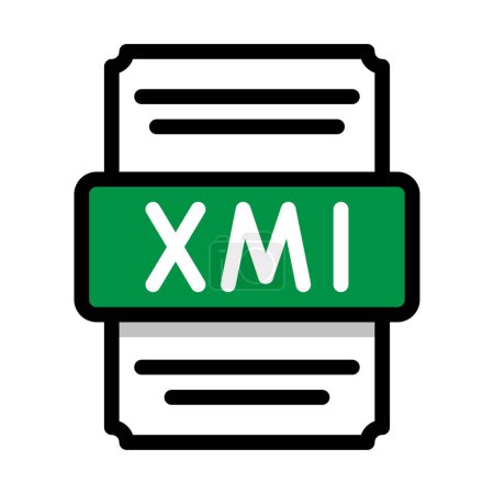 Dokument-Dateiformat Xlm Tabellenkalkulation Symbol. mit Umriss und Farbe in der Mitte. Vektorillustration